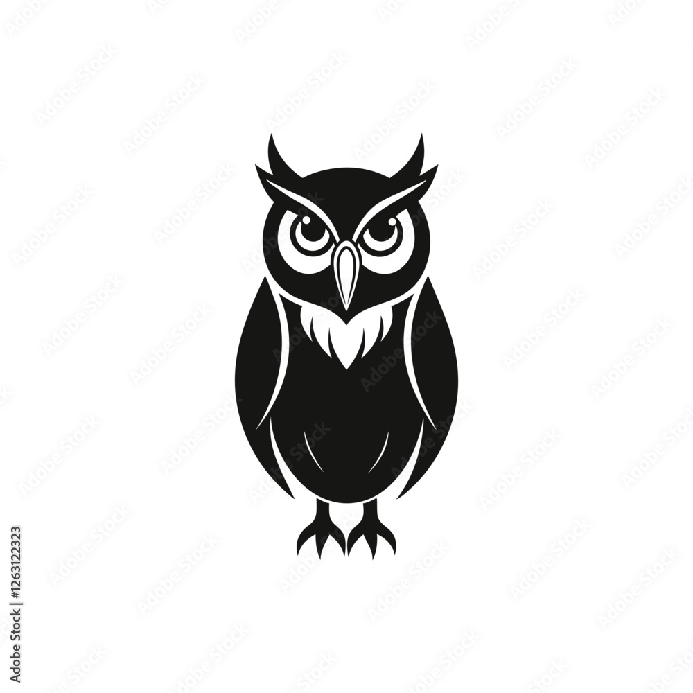 Elegant Nocturnal Owl Silhouette Vector Design Elegant Nocturnal Owl Silhouette Vector Design