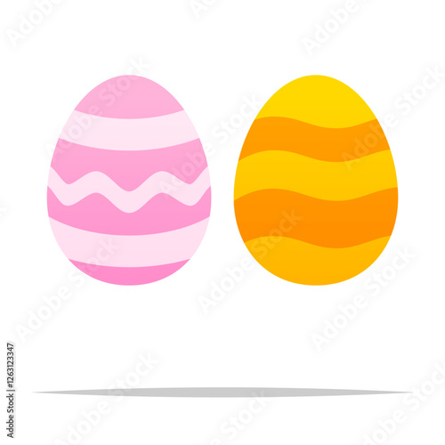 Pastel color easter eggs vector isolated illustration