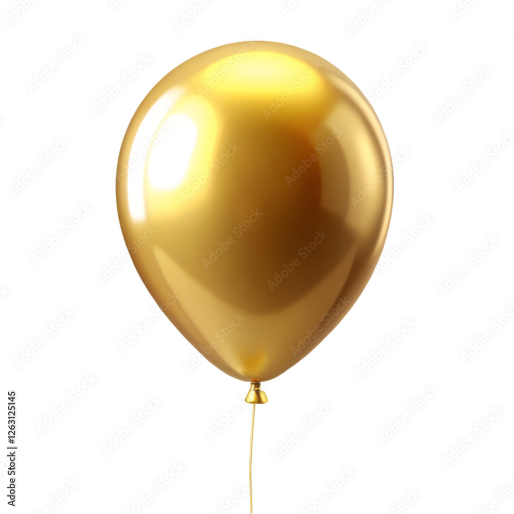 Golden balloon isolated on transparent background Golden balloon isolated on transparent background