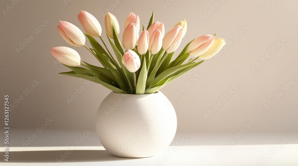 A vase of pink and white flowers sits on a table A vase of pink and white flowers sits on a table