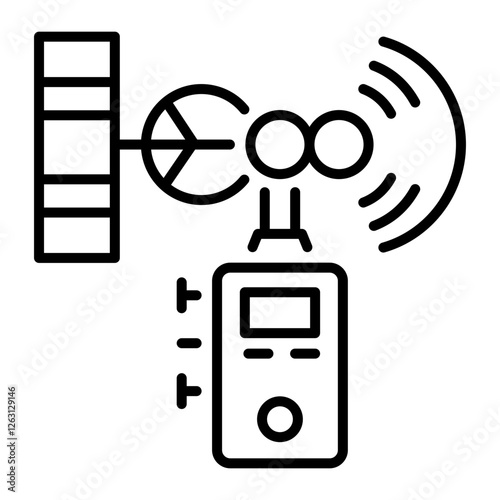 A linear style icon of anemometer