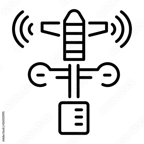 A line style icon of wind sensor 