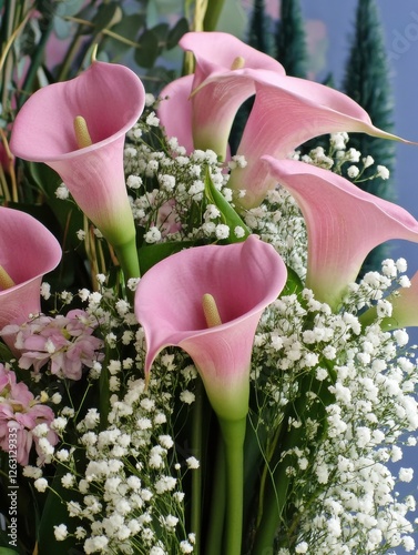 Pink and white flowers with white flowers in the middle