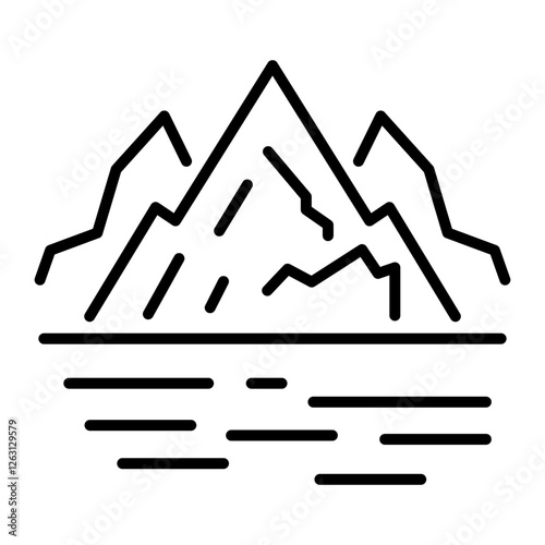 Iceberg alert icon in linear style 