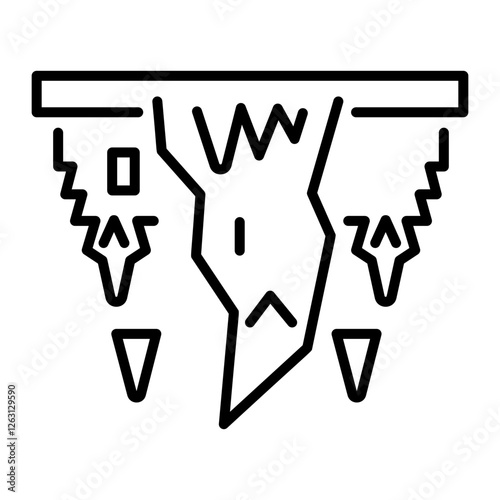 Icicles icon in linear style 