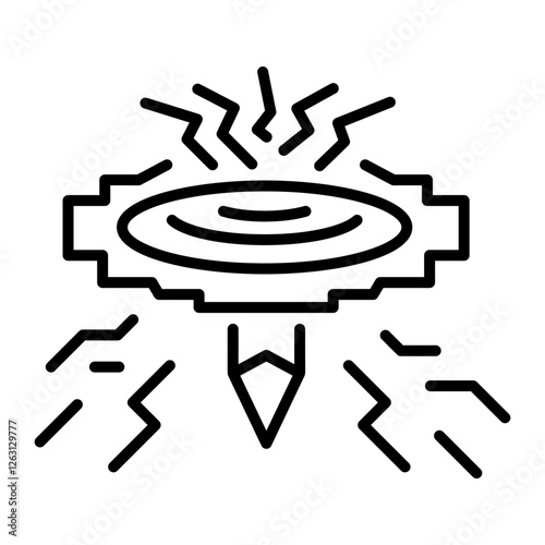 Sinkhole icon in linear style 