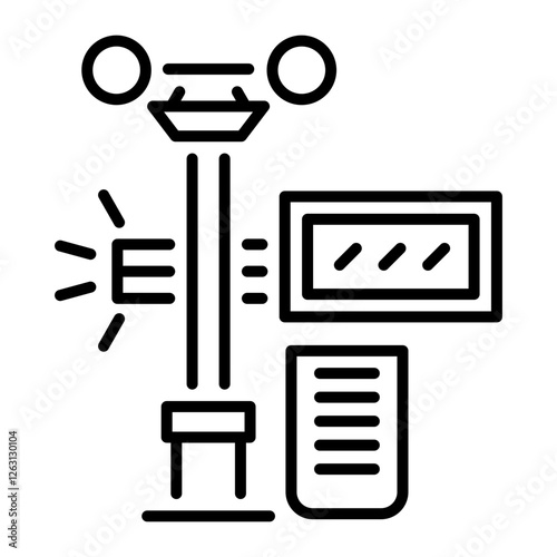 A line style icon of weather station 
