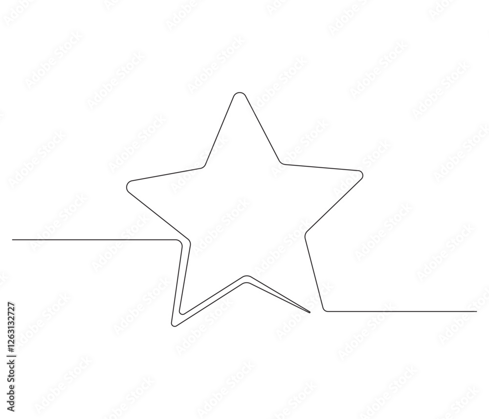 Continuous one line drawing of star. Single line drawing illustration of star icon of a winner. Star concept vector art. Doodle line illustration. Continuous one line drawing of star. Single line drawing illustration of star icon of a winner. Star concept vector art. Doodle line illustration.