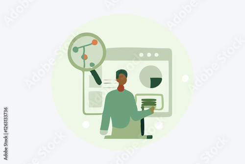  Vector illustration. Control systems ensure efficient and precise management processes in various industries The computer lab metaphor inspires creativity and exploration in engineering Vector illust