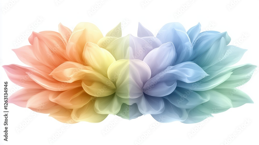 Obraz premium Vibrant colorful flowers on pure white background, a captivating floral display three