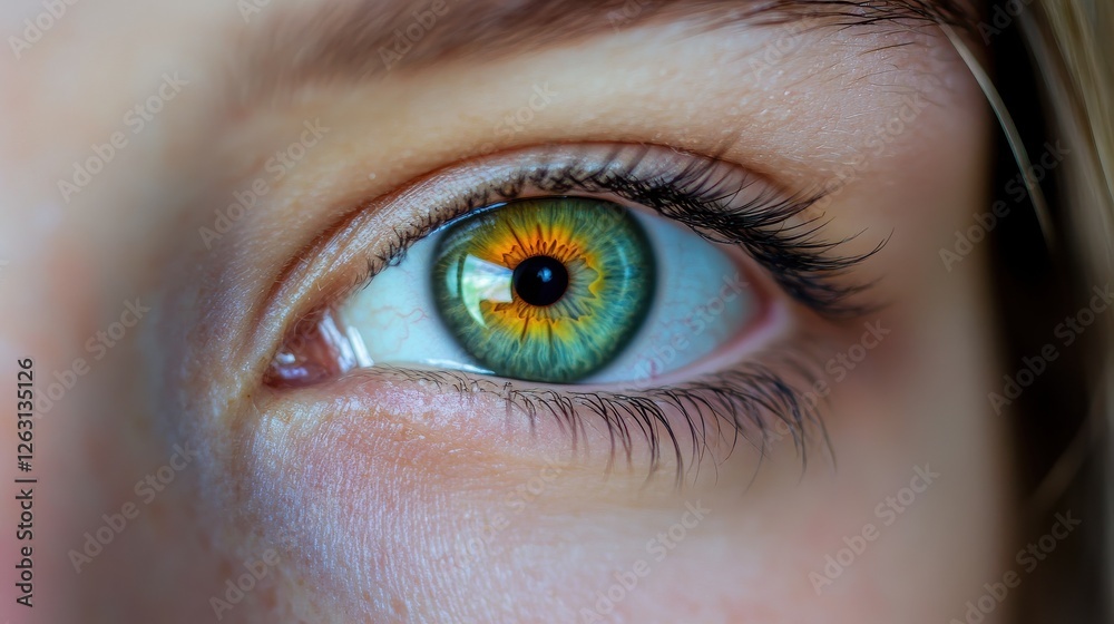 Fototapeta premium Close-up of Rainbow Iris on Woman's Eye