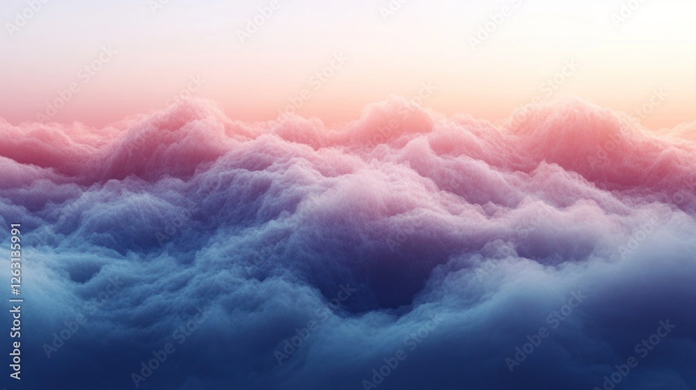 Fototapeta premium Serene Pink and Blue Cloudscape at Sunset