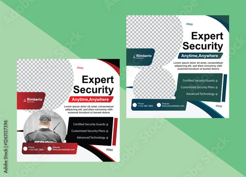 PrintSecurity Service Social Media Post Web banner Or Square Banner Template Design