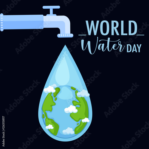 World water day stock illustration. 22 March