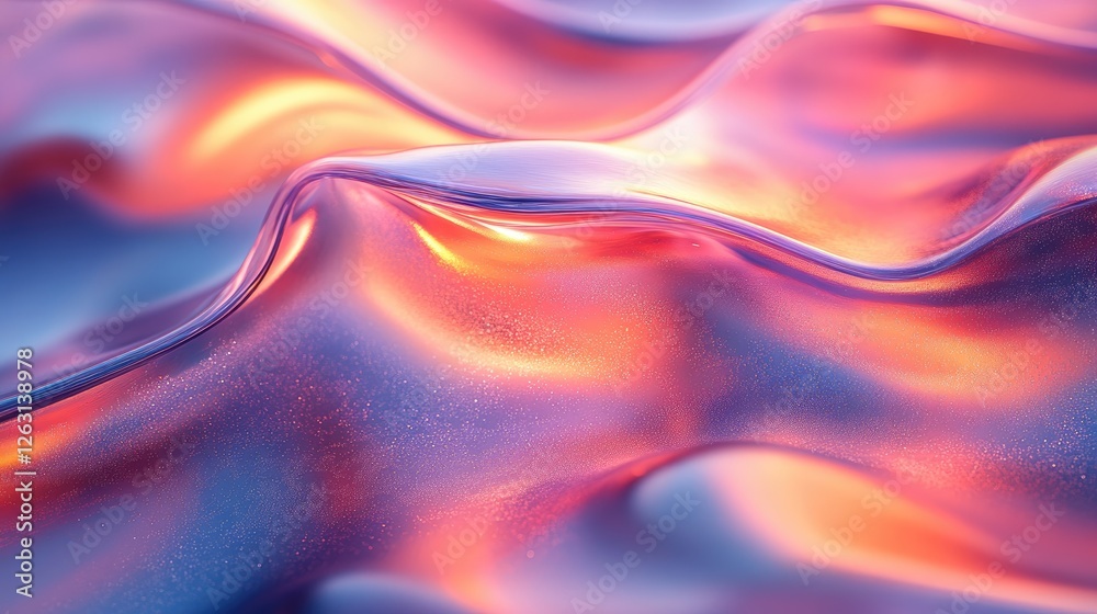 Fototapeta premium Abstract Fluid Art Pink Orange and Blue Hues