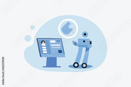  Vector illustration. Control systems ensure efficient and precise management processes in various industries The computer lab metaphor inspires creativity and exploration in engineering Vector illust