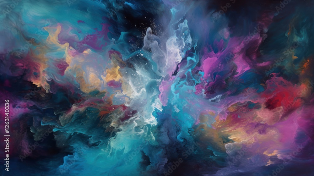 Abstract Cosmic Nebula Swirling Colorscape Abstract Cosmic Nebula Swirling Colorscape