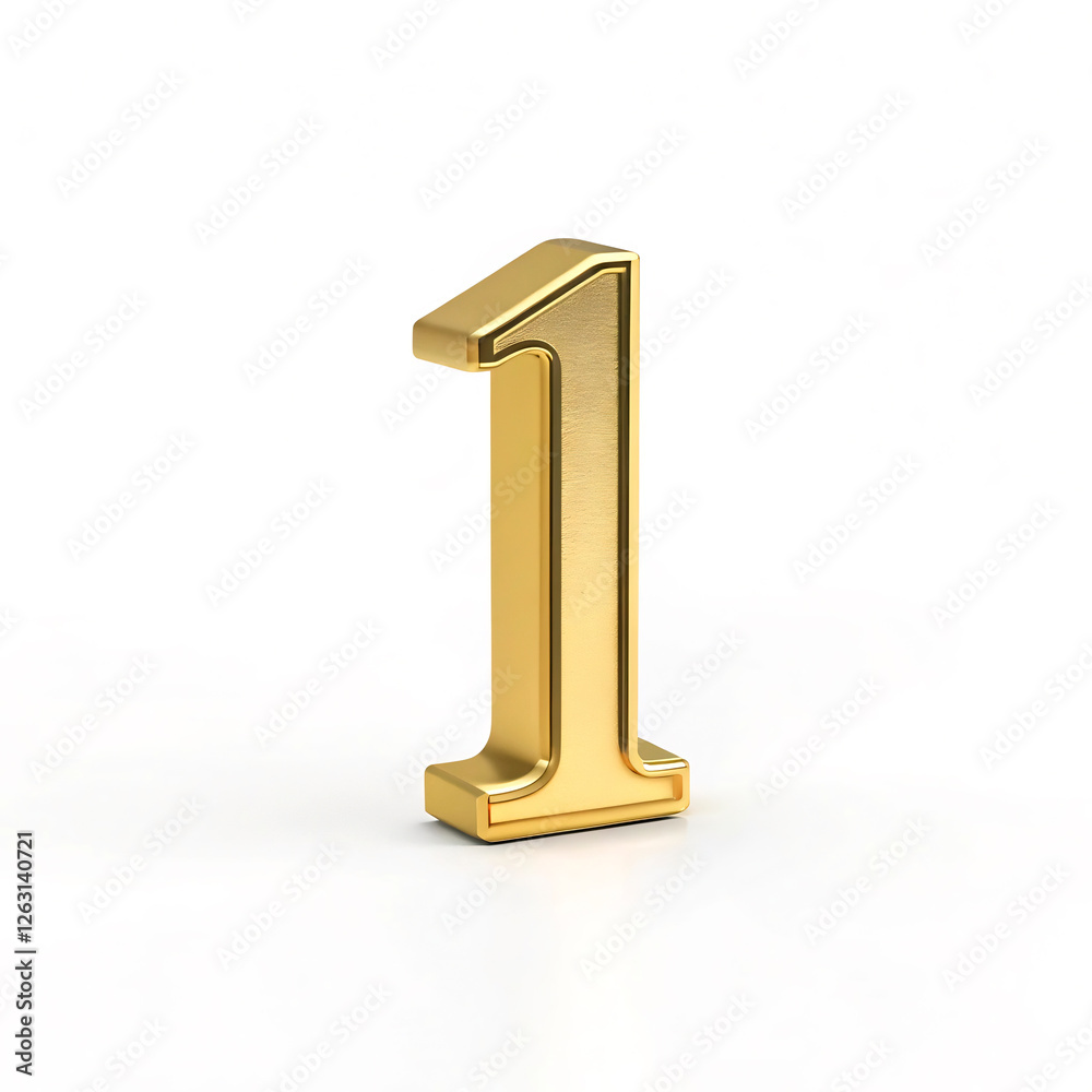3d gold number 1 3d gold number 1