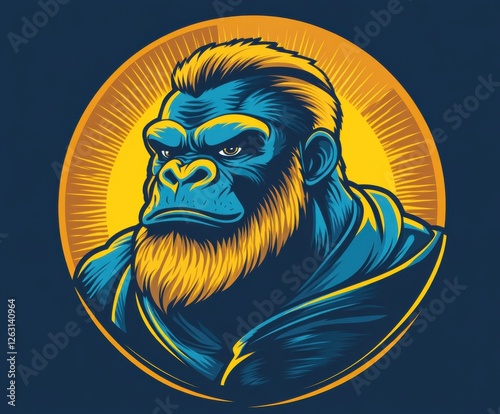 Trendy logo for humorous gorilla geography teacher