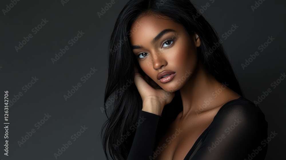Editorial Portrait of Professional Model in Bold Pose Editorial Portrait of Professional Model in Bold Pose