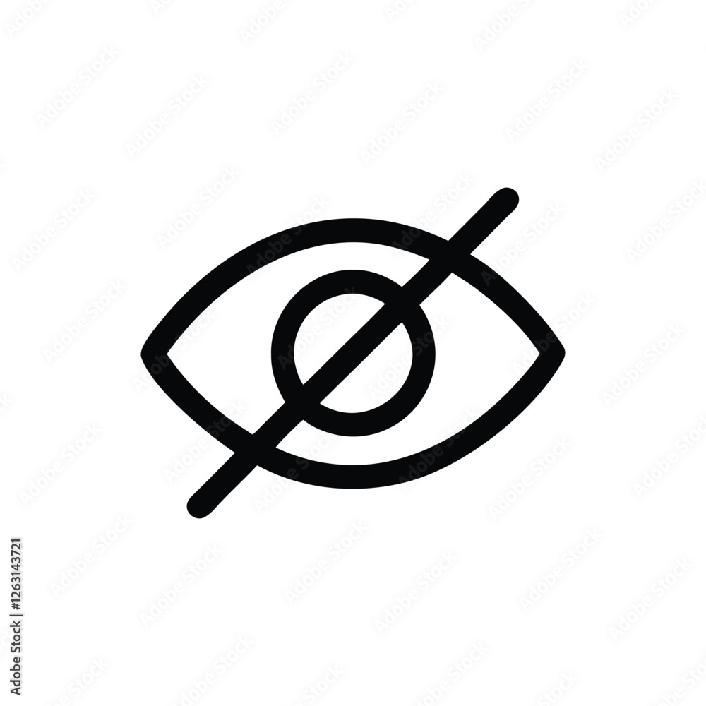 Hidden icon. Solid icon that can be applied anywhere and modern style Hidden icon. Solid icon that can be applied anywhere and modern style
