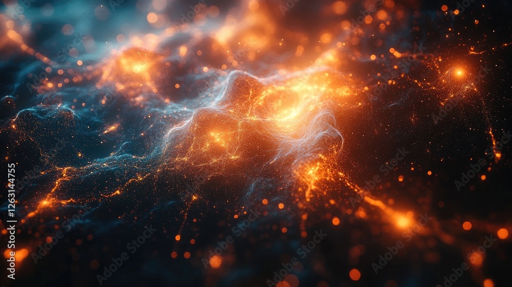 Obraz premium Abstract Nebula Cosmic Dust Energy Glow