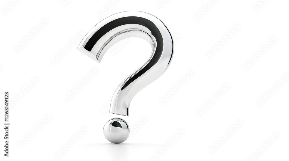 Naklejka premium 3D Question Mark Symbol Isolated on White Background for Illustrations