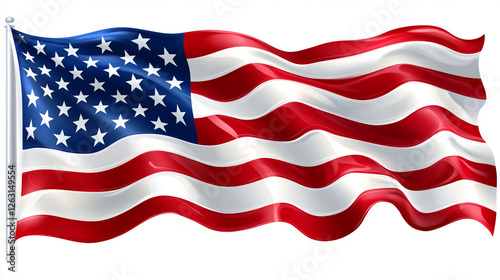 Wallpaper Mural Waving Flag of the United States Fluttering in the Breeze Against a Clear Blue Sky Torontodigital.ca
