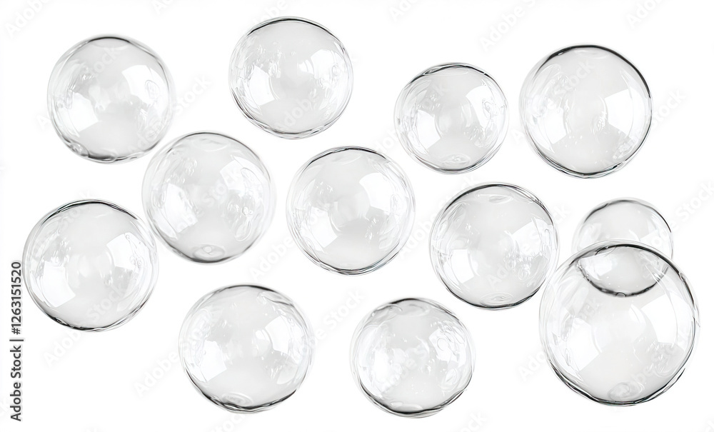 Bubbles Isolated on White Background Creating Visual Chaos and Movement Bubbles Isolated on White Background Creating Visual Chaos and Movement