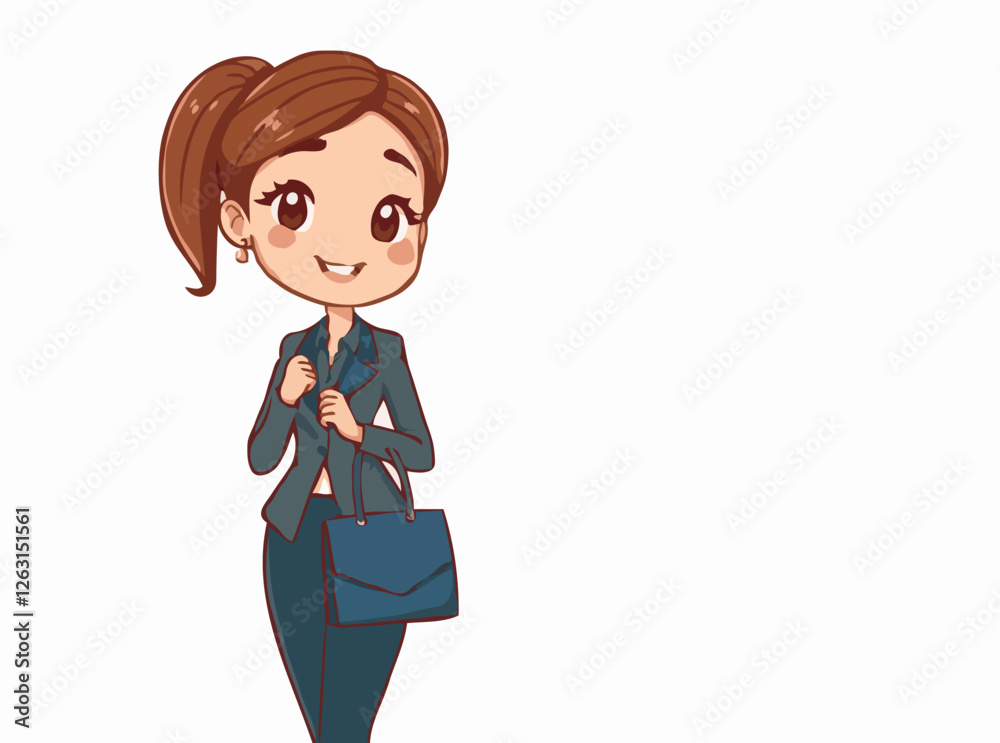 Elegant Businesswoman with Money Bag Vector Design Elegant Businesswoman with Money Bag Vector Design