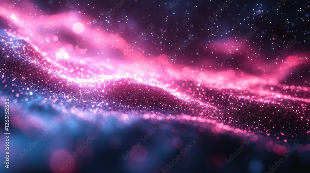 Pink and Blue Glittering Particle Wave Abstract Pink and Blue Glittering Particle Wave Abstract