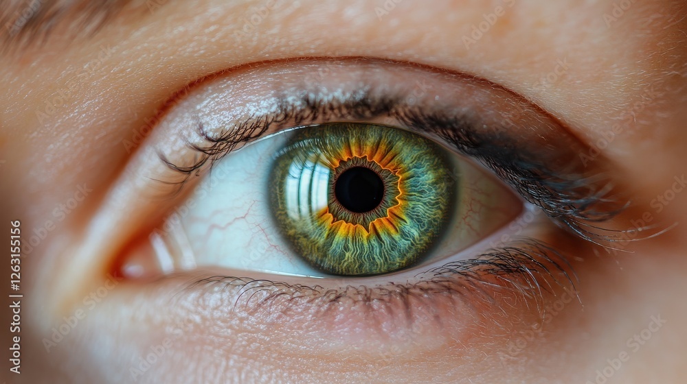 Fototapeta premium Closeup of Rainbow Iris in Womans Eye