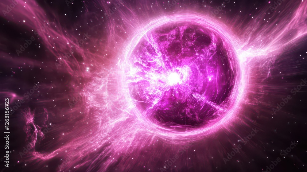 Fototapeta premium Mysterious Cosmic Portal in Vibrant Purple Hues