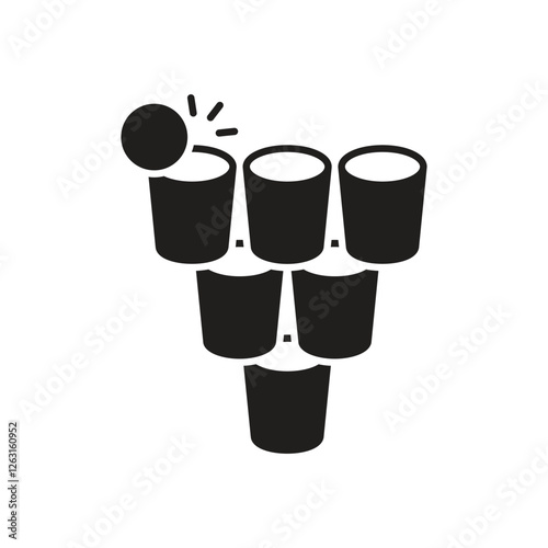 Beer pong icon vector stock illustration