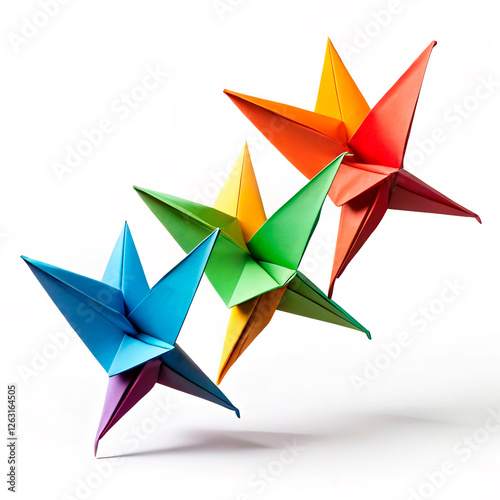 colorful origami bird