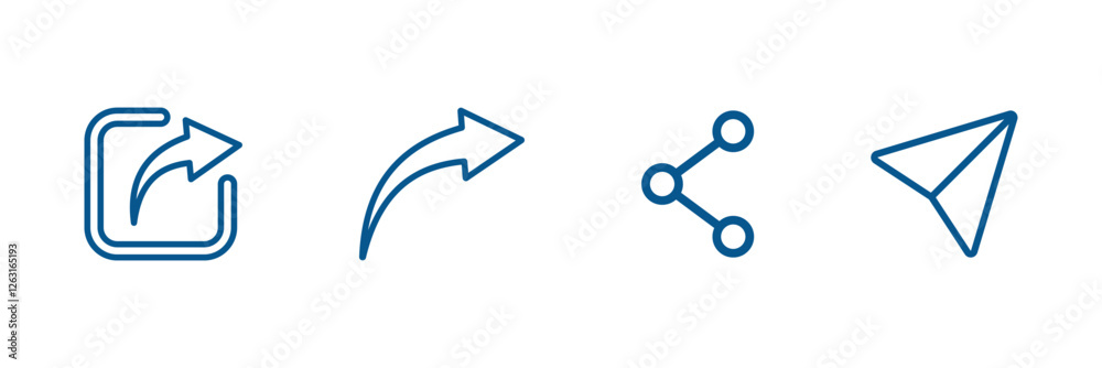 Share icon. Set of share vector icon. Arrow symbol. Share icon. Set of share vector icon. Arrow symbol.