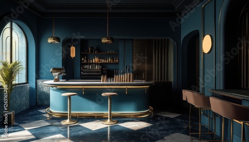 Bar setups focus on functionality and aesthetic appeal.