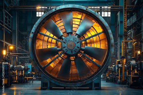 Industrial Fan in a Steel Mill, Capturing Power and Precision