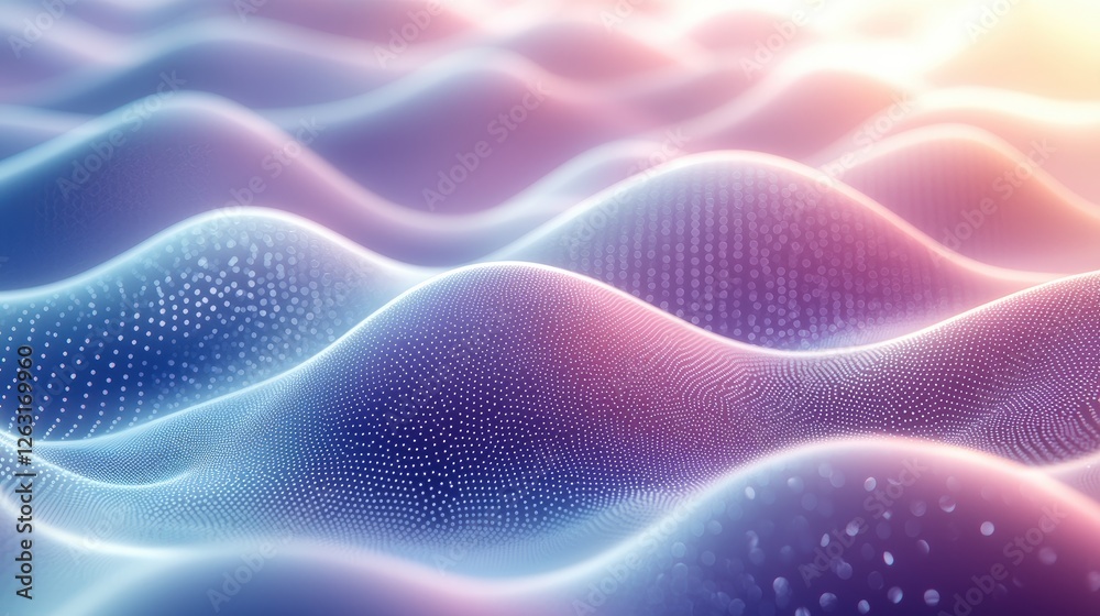 Fototapeta premium Abstract Wavy Digital Landscape with Pastel Colors