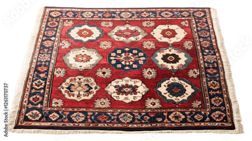 Traditional persian rug design showcase home interior textile isolated on transparent background