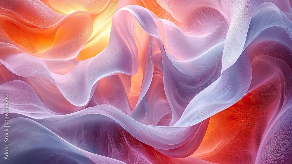Obraz premium Abstract Swirling Pastel Fabric Textures in Warm Hues