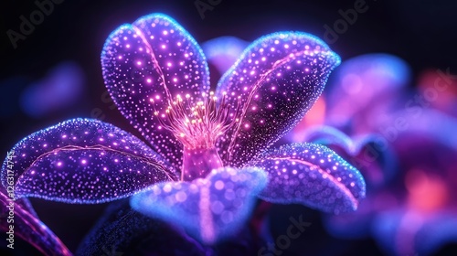 Luminous Flower Illuminated With Sparkling Lights