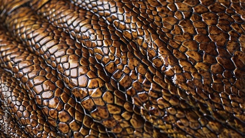 Brown pyton  snake skin scales texture photo