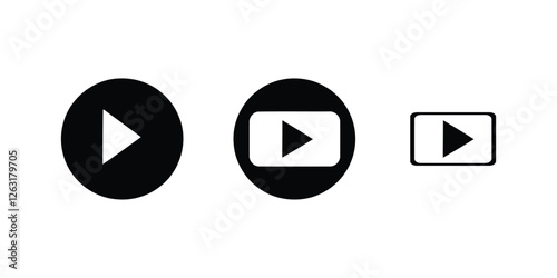 Play button icon vector set