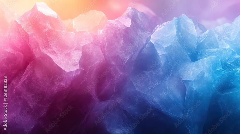 Obraz premium Abstract Colorful Crystal Mountain Range Formation