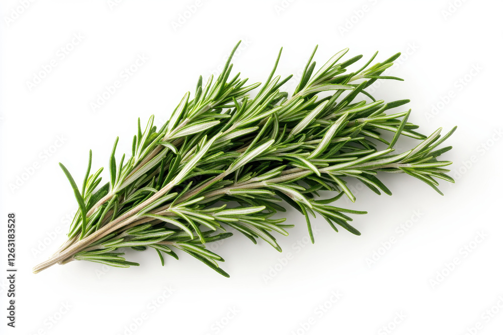 Fresh rosemary sprig, vibrant green, perfect for culinary and decorative uses. isolated on white background. Fresh rosemary sprig, vibrant green, perfect for culinary and decorative uses. isolated on white background.