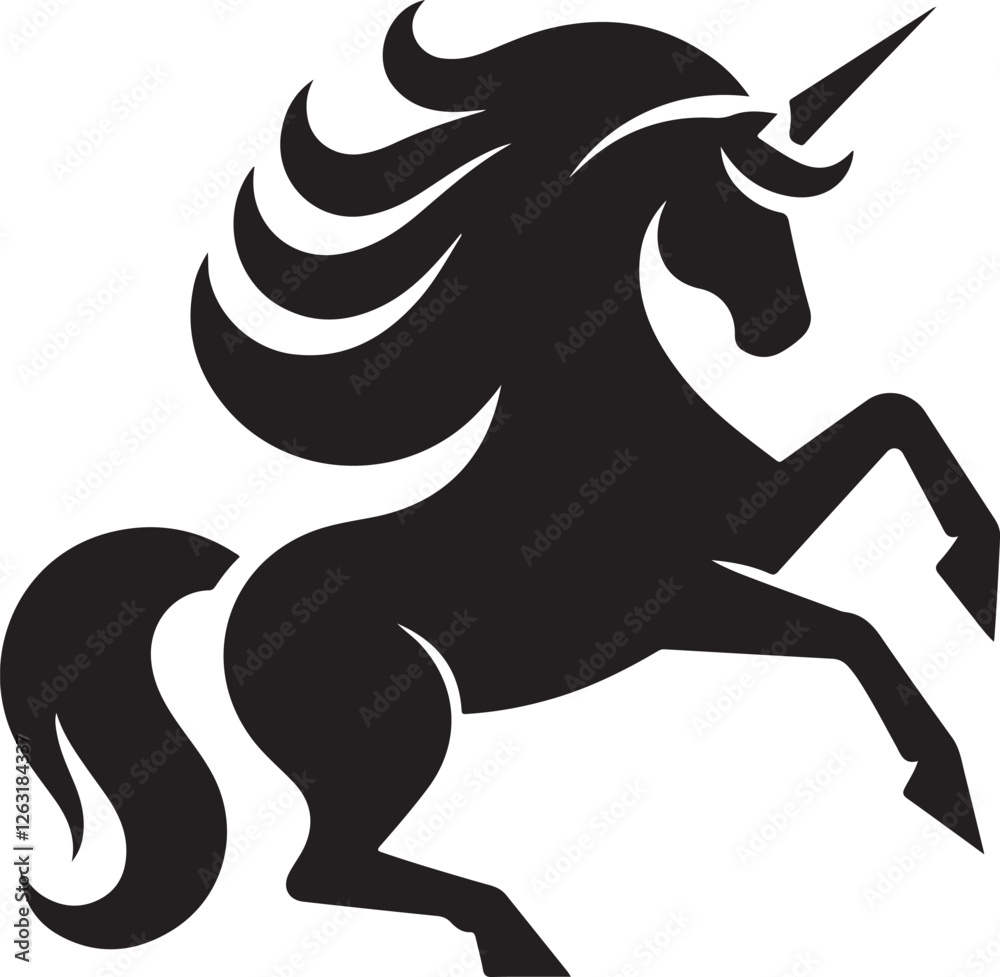 Obraz premium Minimalist Unicorn Silhouette – Dreamy Fairytale Design