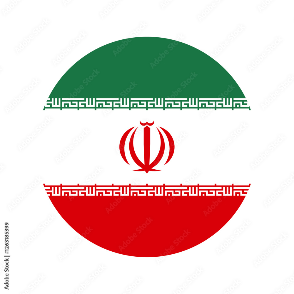 Round Iran flag icon
