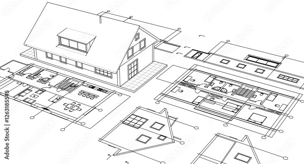 traditional residential architecture sketch house 3d traditional residential architecture sketch house 3d