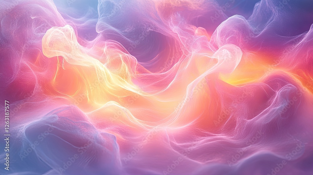 Fototapeta premium Abstract Pastel Waves of Light and Color